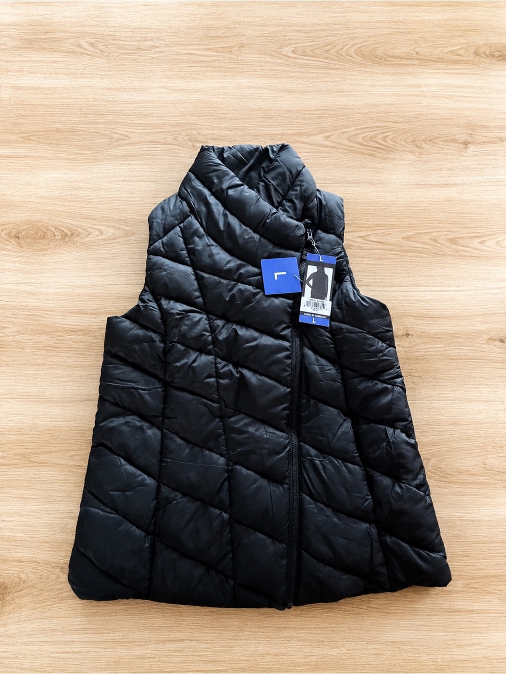 NWT Nicole Miller Black Quilted Puffer Vest